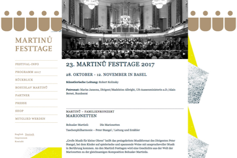 Martinů Festtage Screenshot